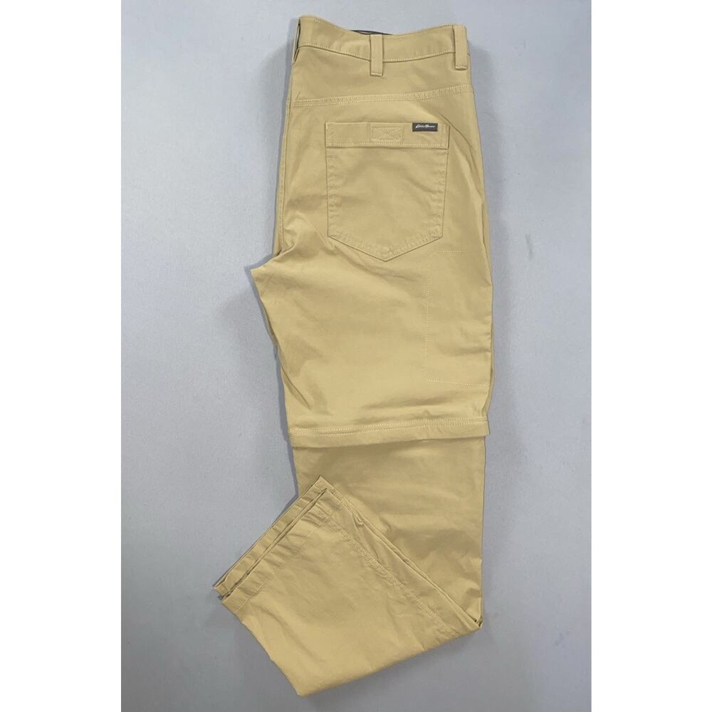 Eddie Bauer Men's Convertible Stretch Nylon Tech Hiking Pants. Beige, 38X32. EUC